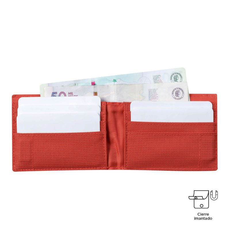 Billetera Mesh S Con RFID Blocker Roja