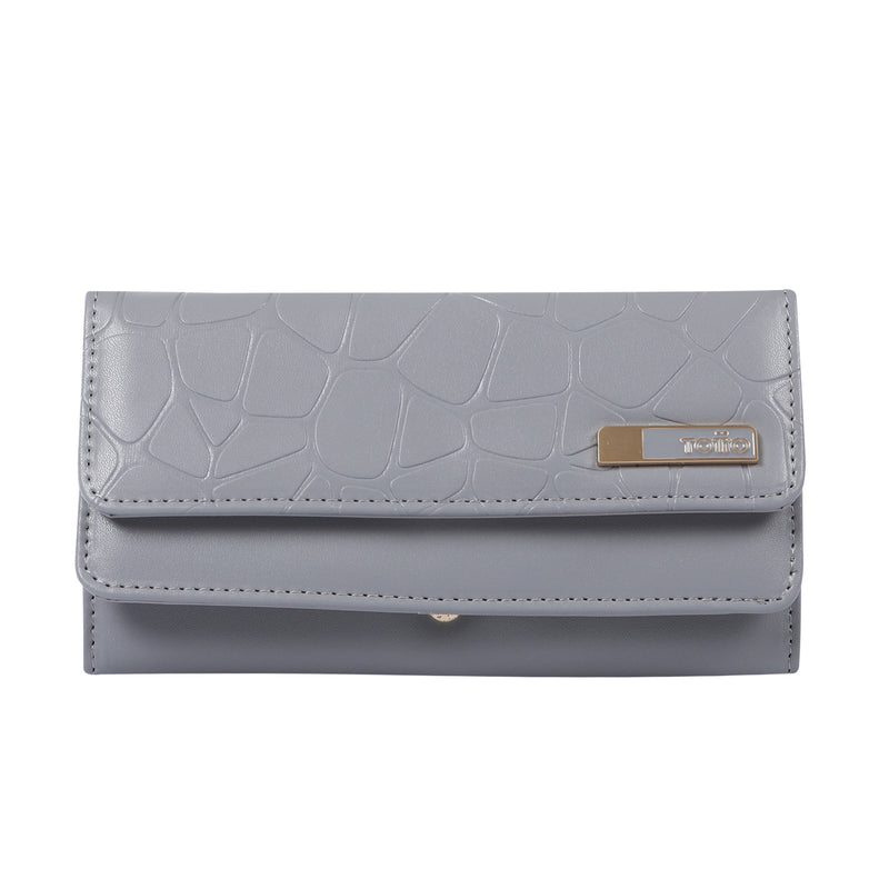 Billetera Para Mujer Subra Grande Gris