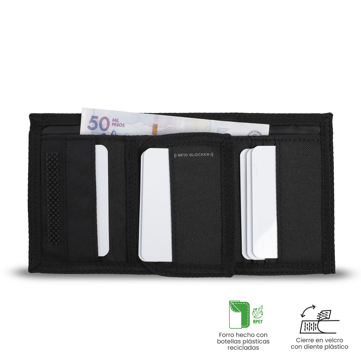 Billetera para Hombre Riva Mee con RFID Blocker Negra