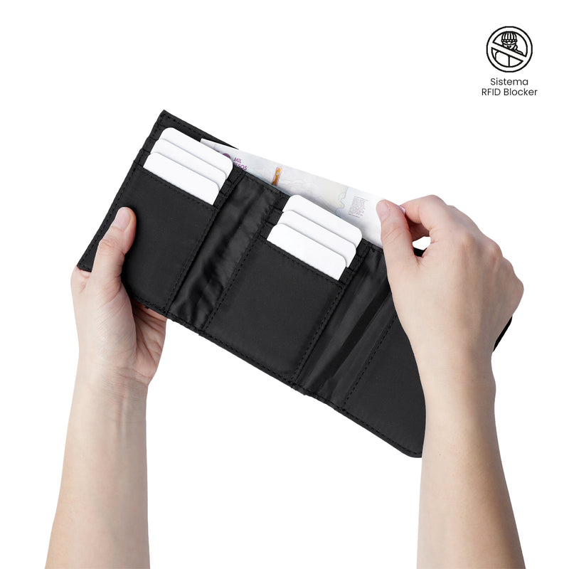 Billetera para Mujer Roxanne con RFID Blocker Negra
