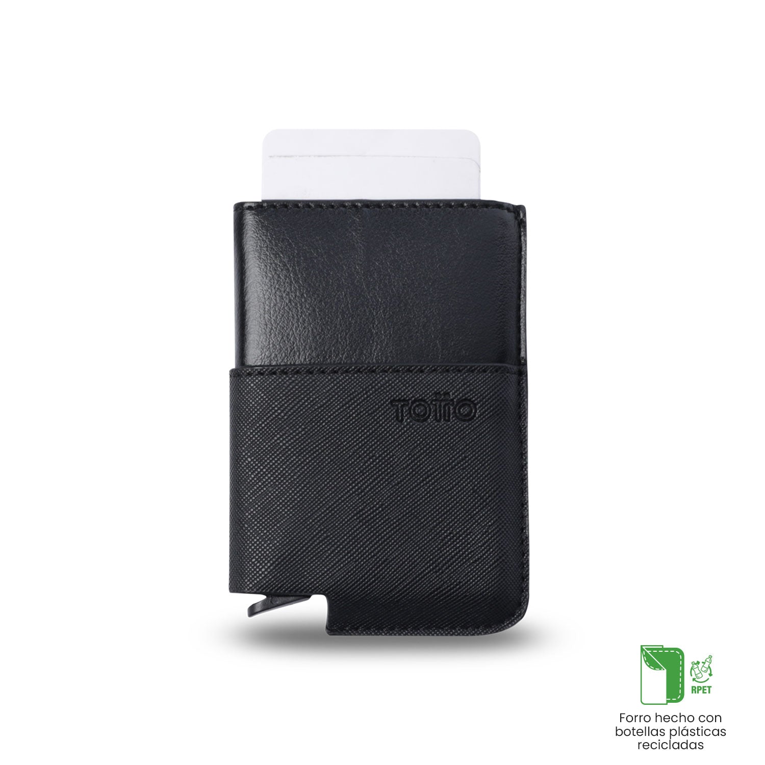 Porta documentos Saffiano Tar con RFID Blocker Negro