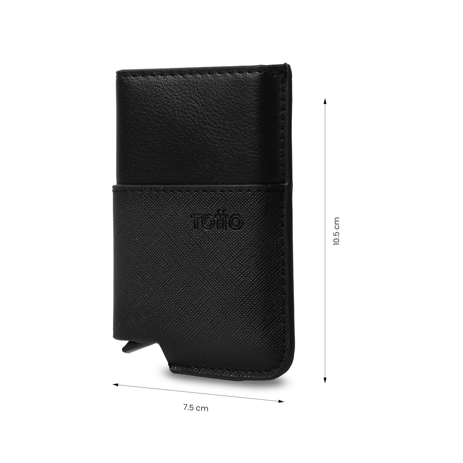 Portadocumentos Inteligente Saffiano con RFID Blocker Negro