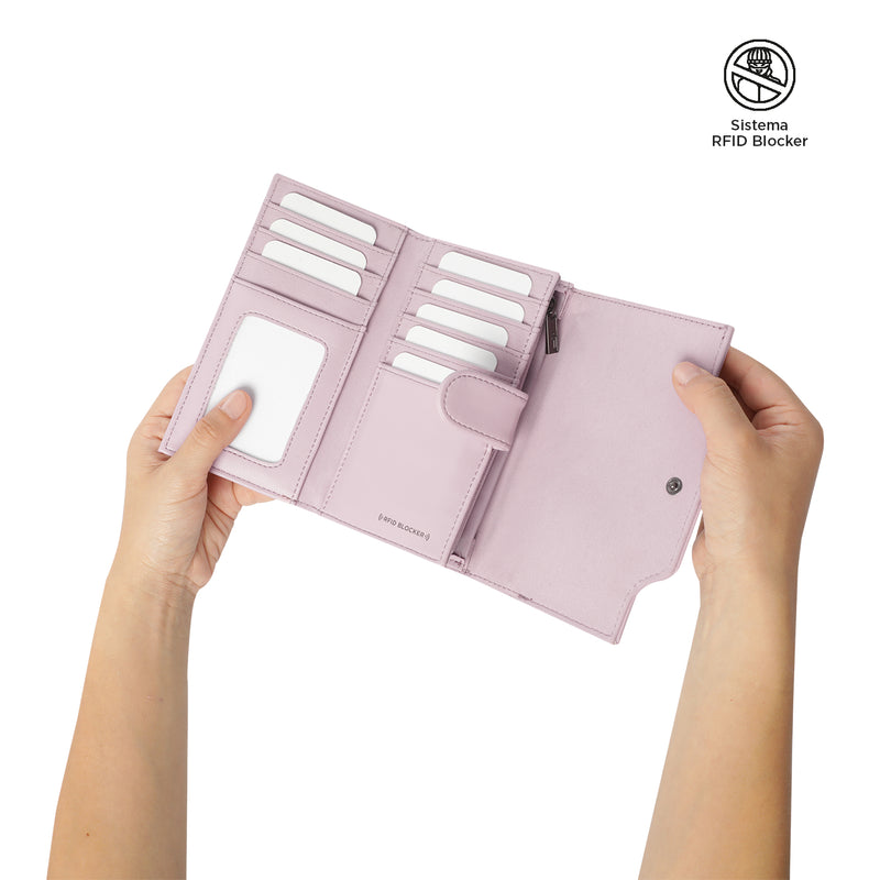 Billetera Toscana con RFID Blocker Rosada