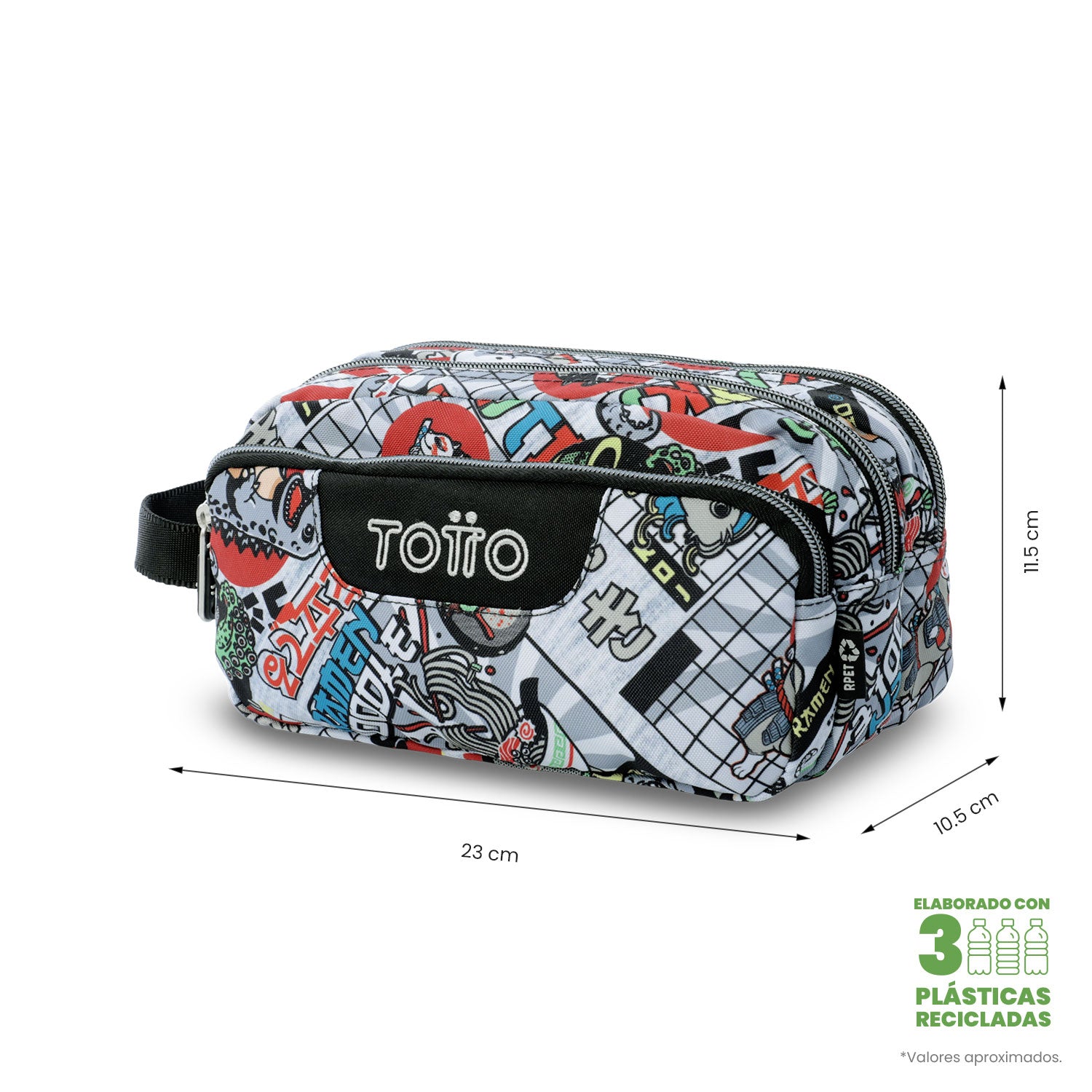 Cartuchera Multiuso Agapec Grande Gris Hombre