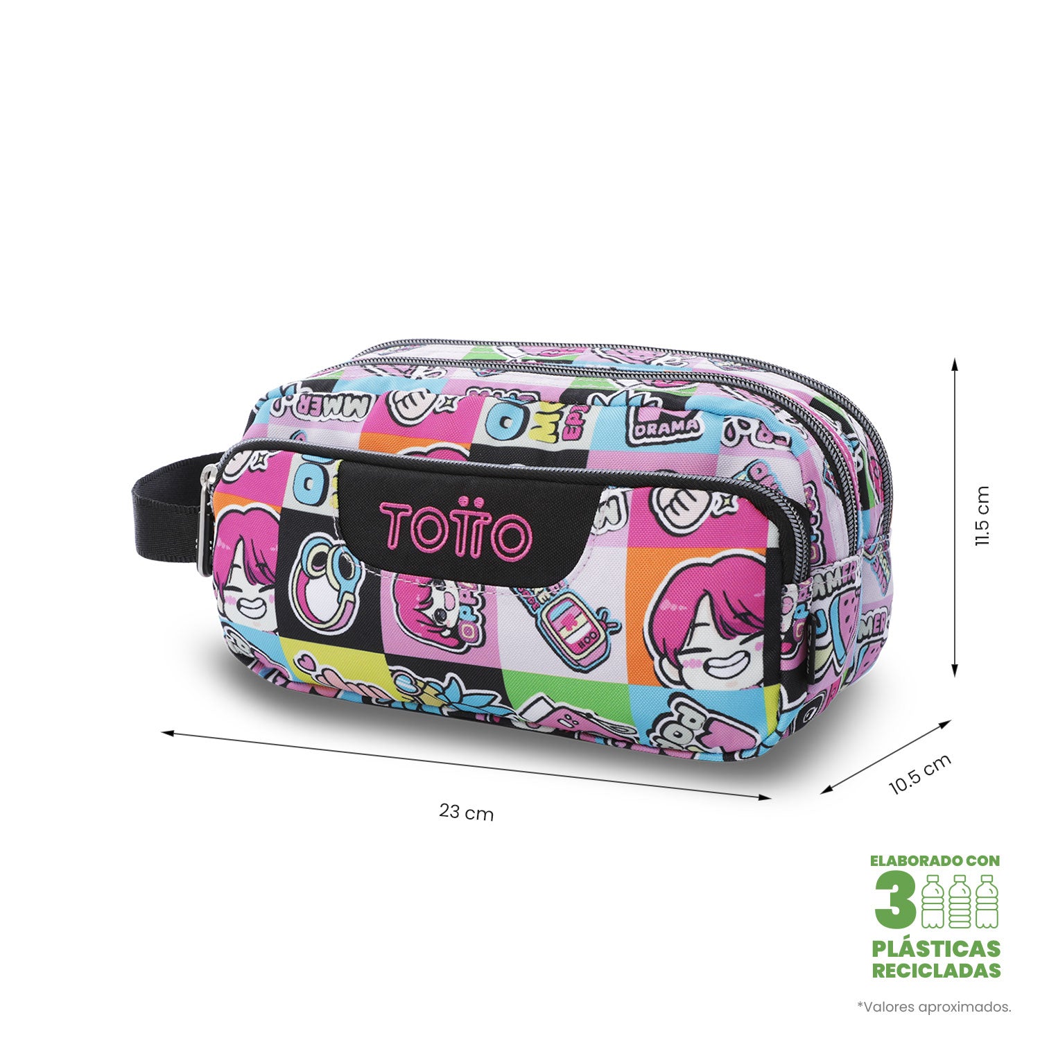 'Cartuchera Multiuso Agapec Grande Rosada Mujer