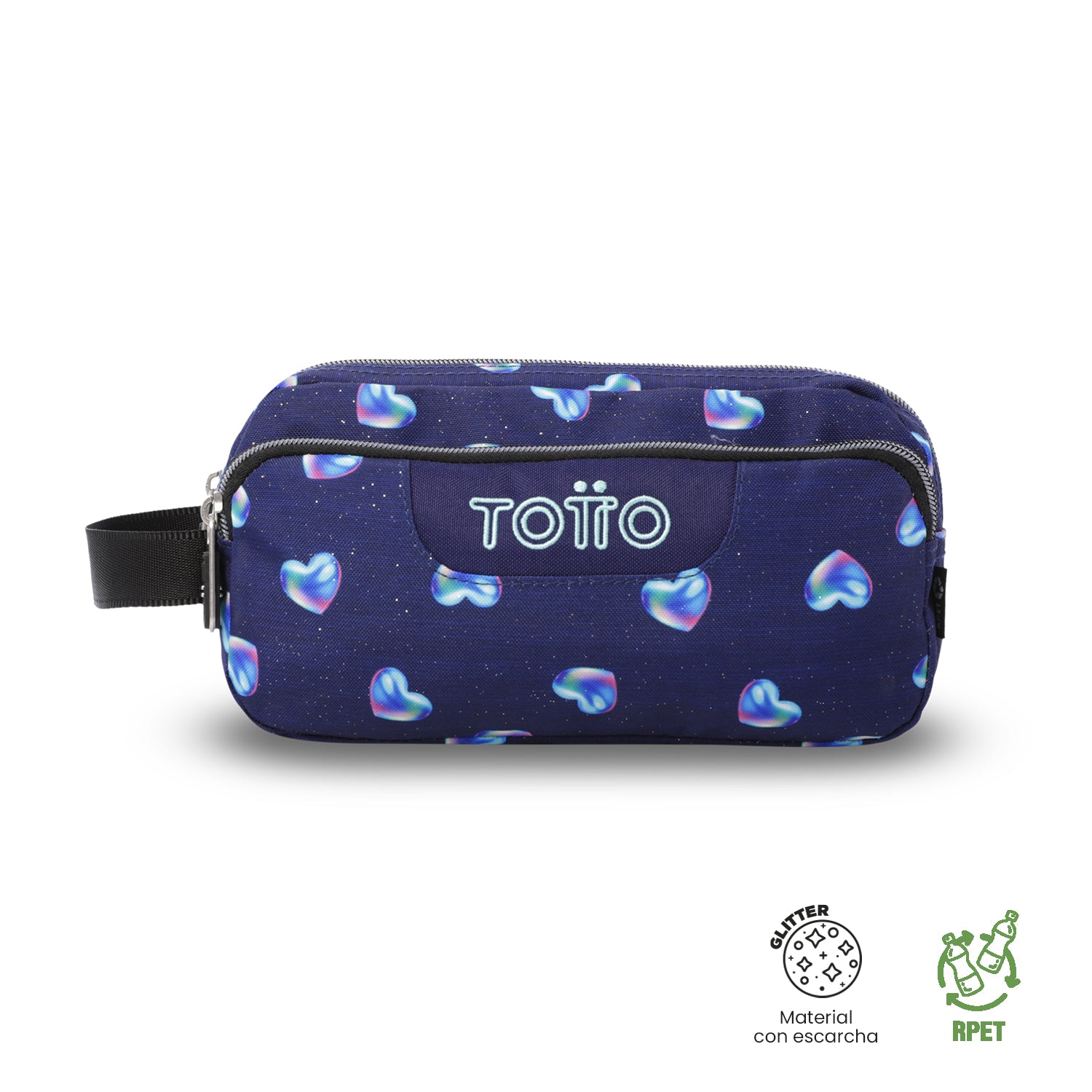 Cartuchera Multiuso Agapec Glitter Grande Azul Mujer