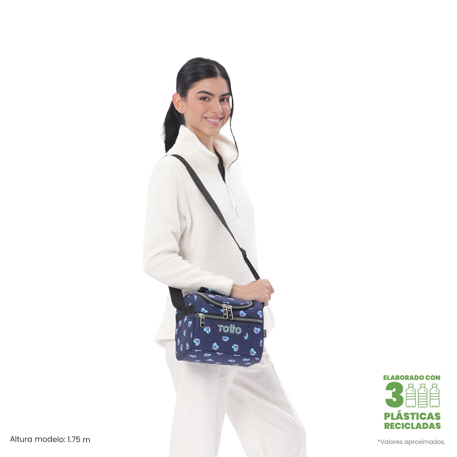 Lonchera Térmica para Mujer Pizarra Glitter Mediana Azul