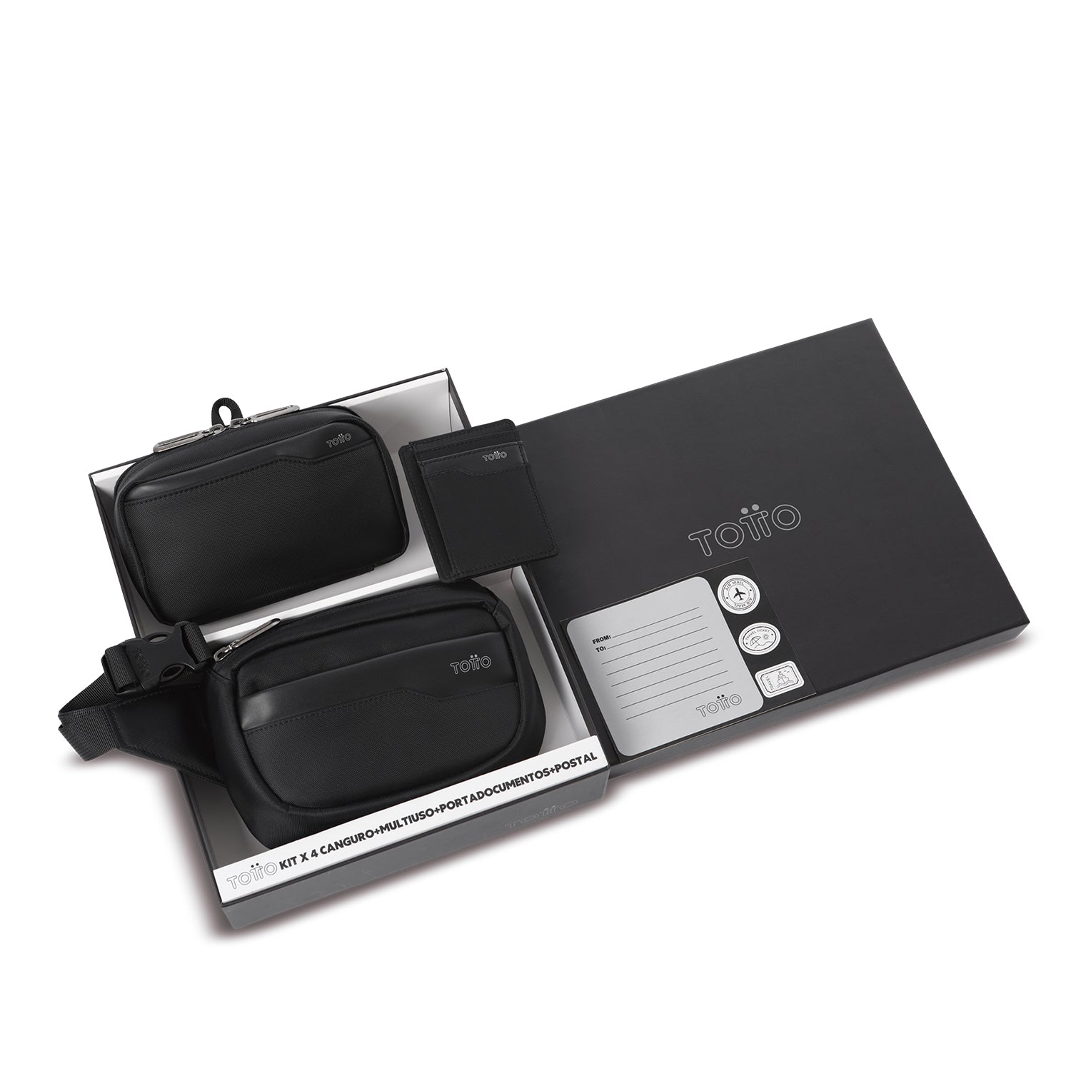 Kit de regalo Kano Canguro + Multiuso + Porta Documento + Postal Negro