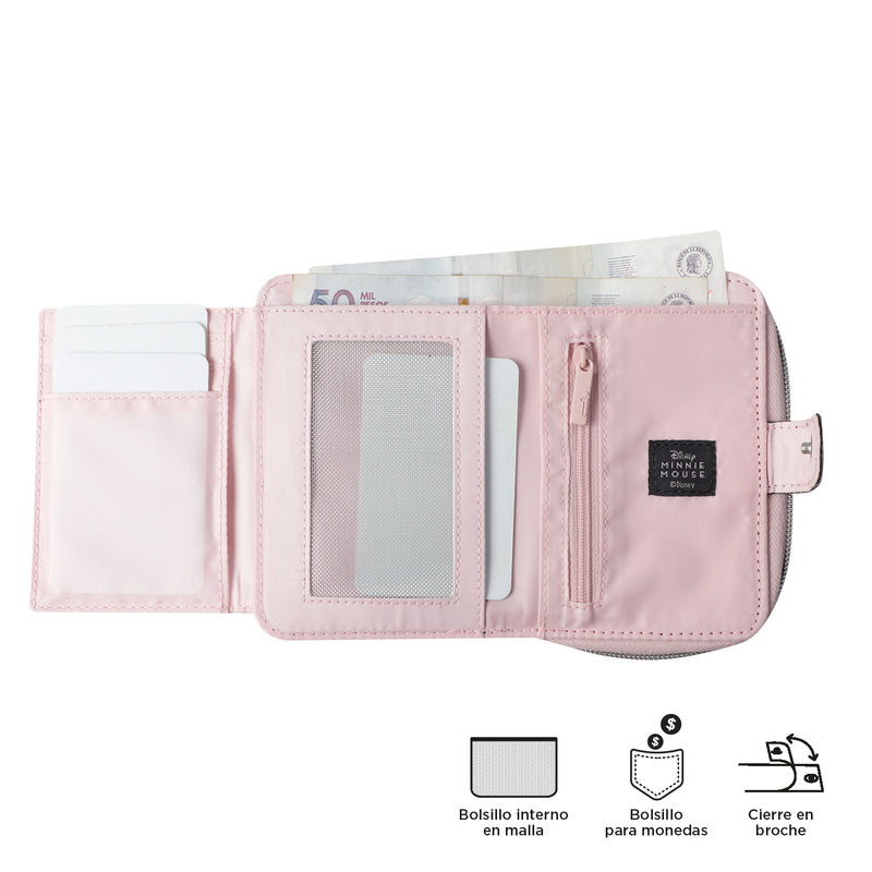 Billetera minnie vintage mediana morada