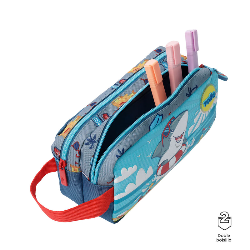 Cartuchera escolar Little Surfer Gris