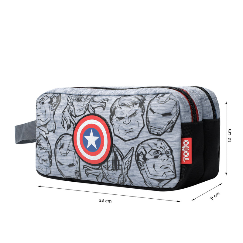 Cartuchera escolar Super Avengers Gris