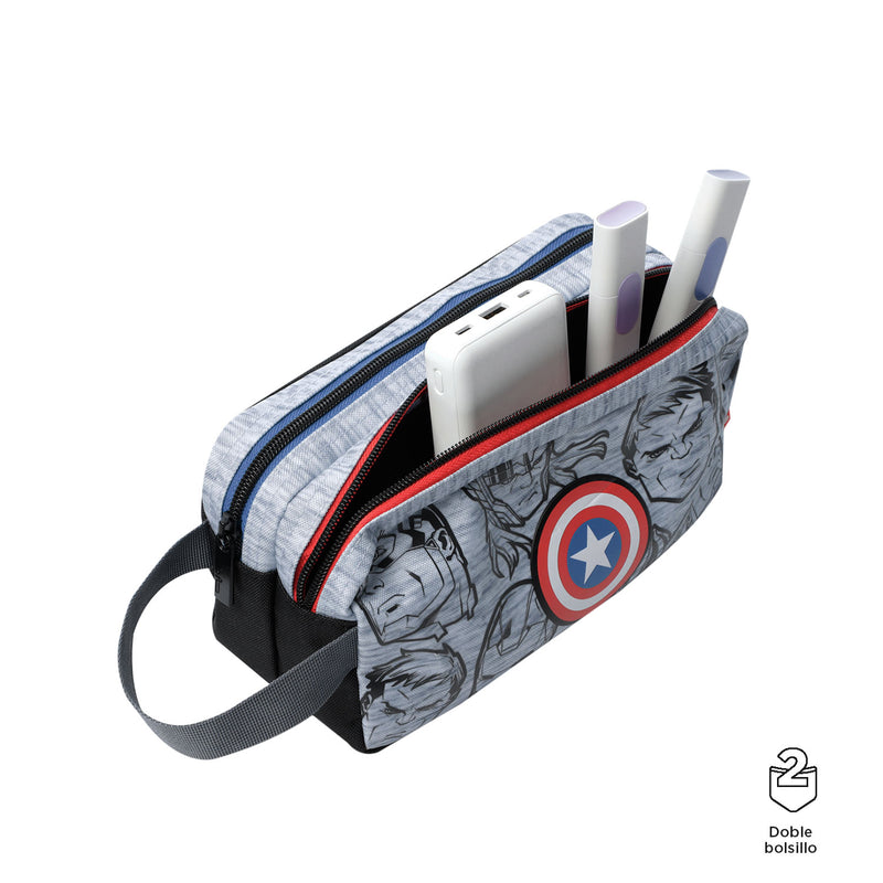 Cartuchera escolar Super Avengers Gris