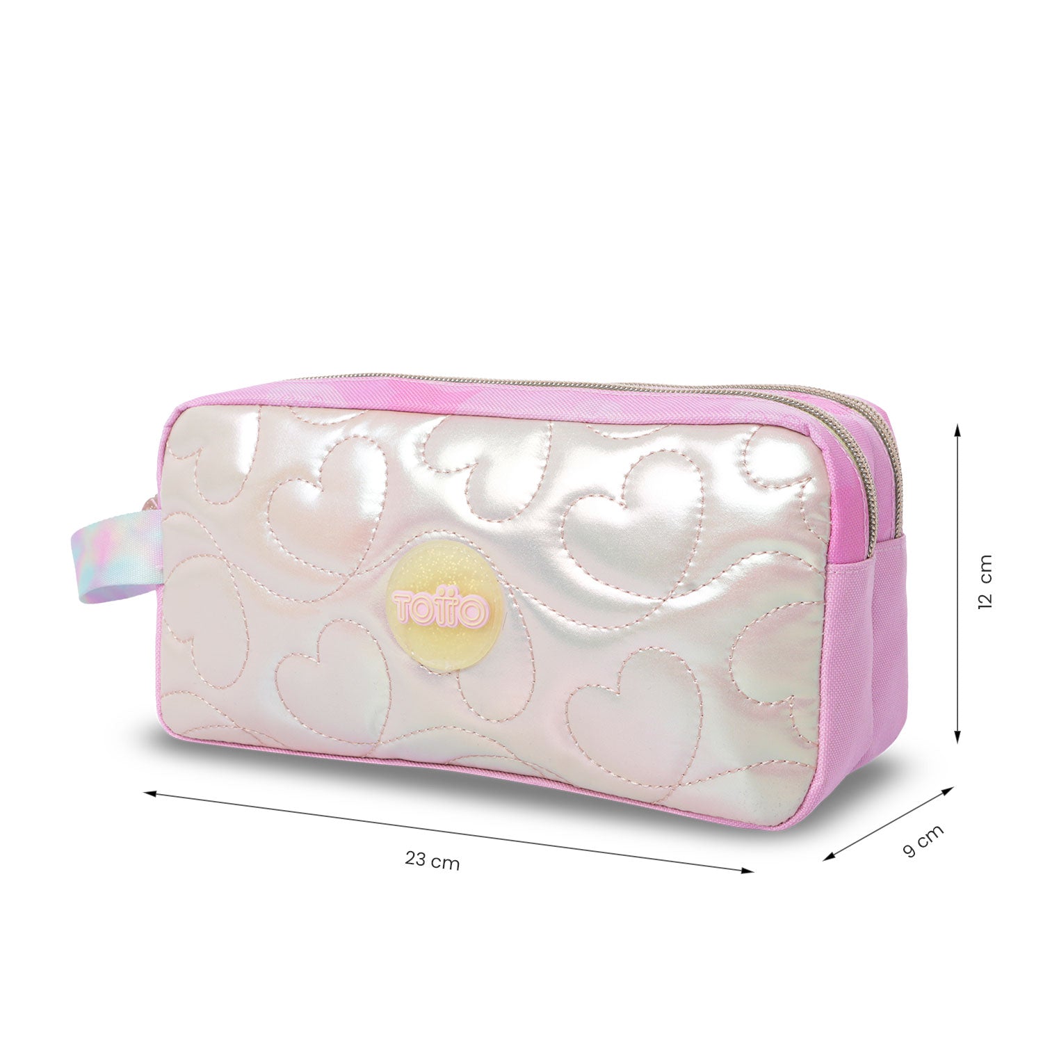 Cartuchera Escolar Grande para Niña 2 Cuerpos Unicorn Kisses Amarilla