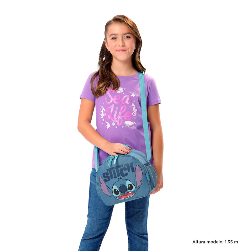 Lonchera Térmica para Niña Stitch Mediana Azul