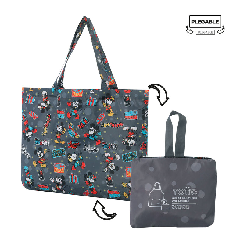 Shopping bag plegable Mickey Fun Tastic Gris