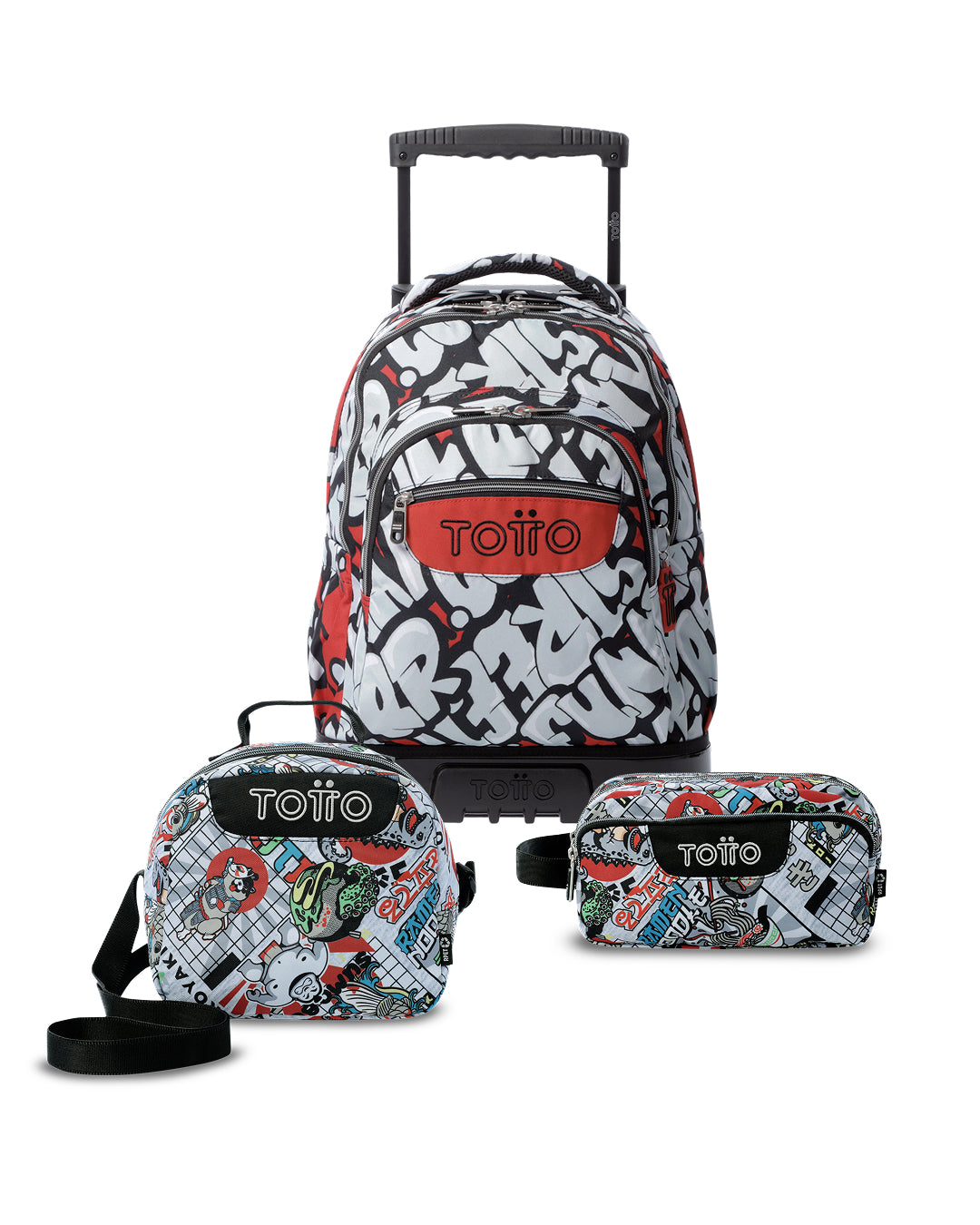 Combo Escolar Niño X3 Maleta Ruedas+Lonchera+Multiuso