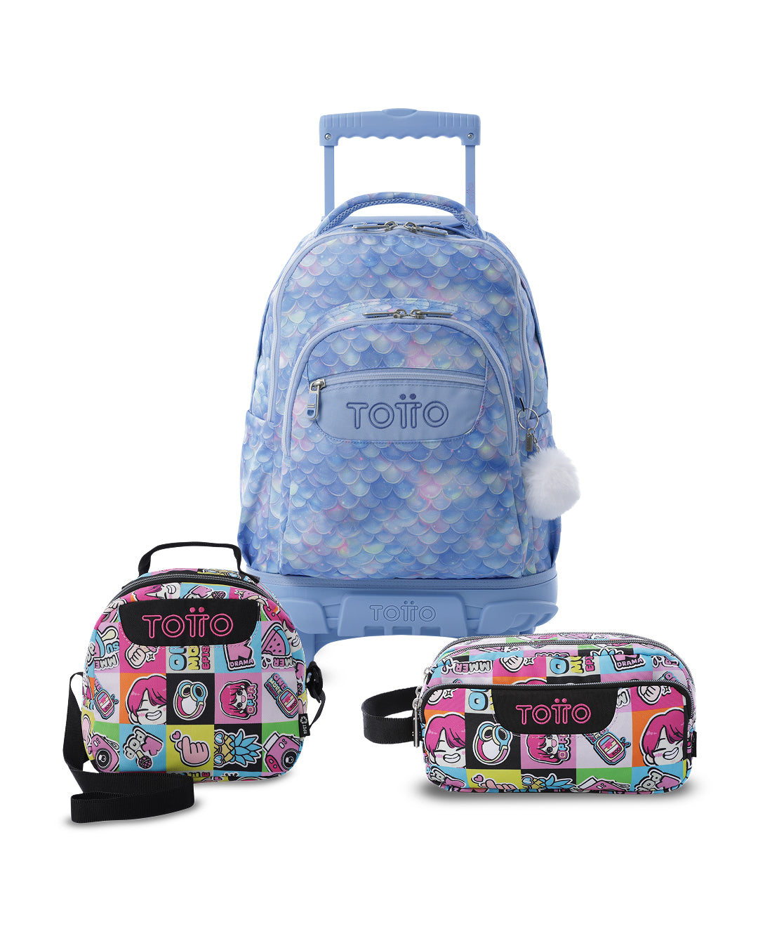 Combo Escolar Niña X3 Maleta Ruedas+Lonchera+Multiuso