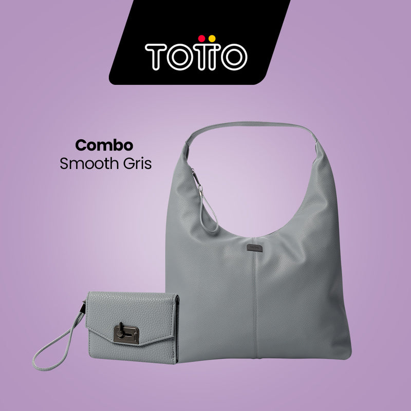 Combo Smooth Gris: bolso + billetera