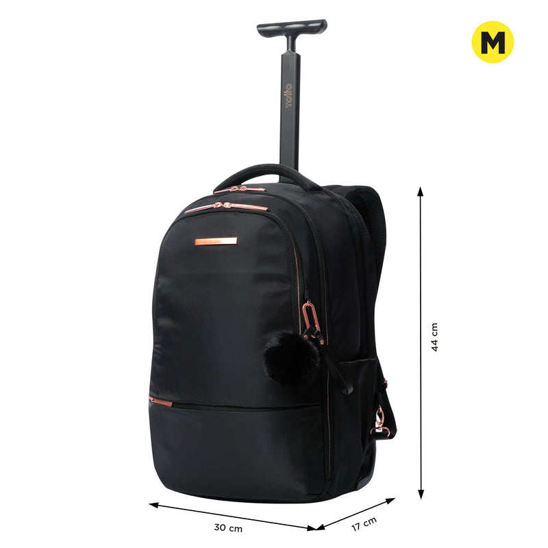 Morral de ruedas para Mujer Trolley color Negro