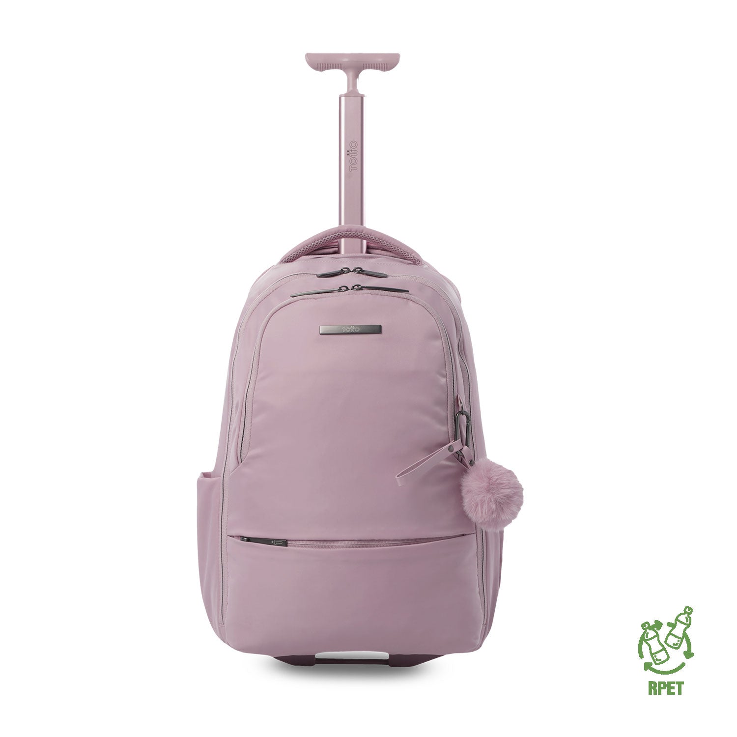 Morral con Ruedas para Viaje Trolley Mediano Rosado