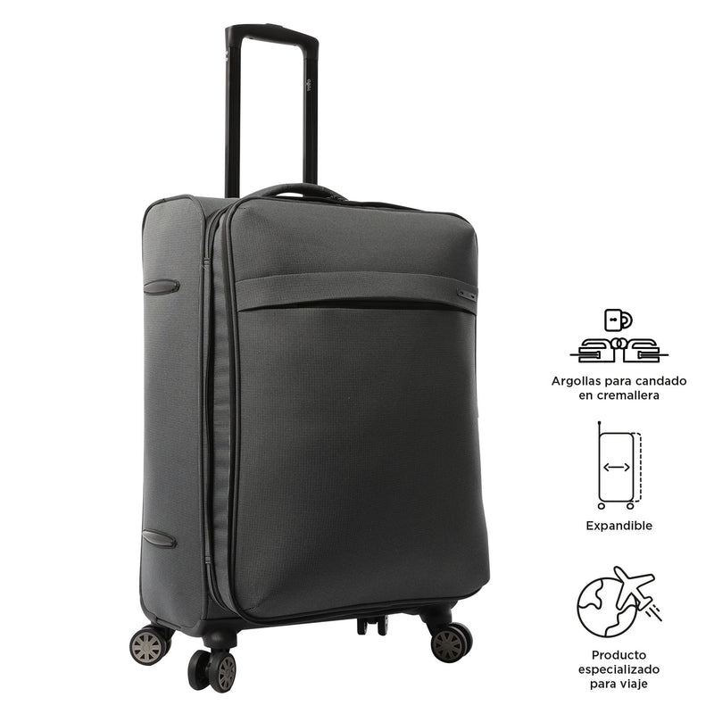 Maleta de 23 Kg 360 Canvas Mediana Gris