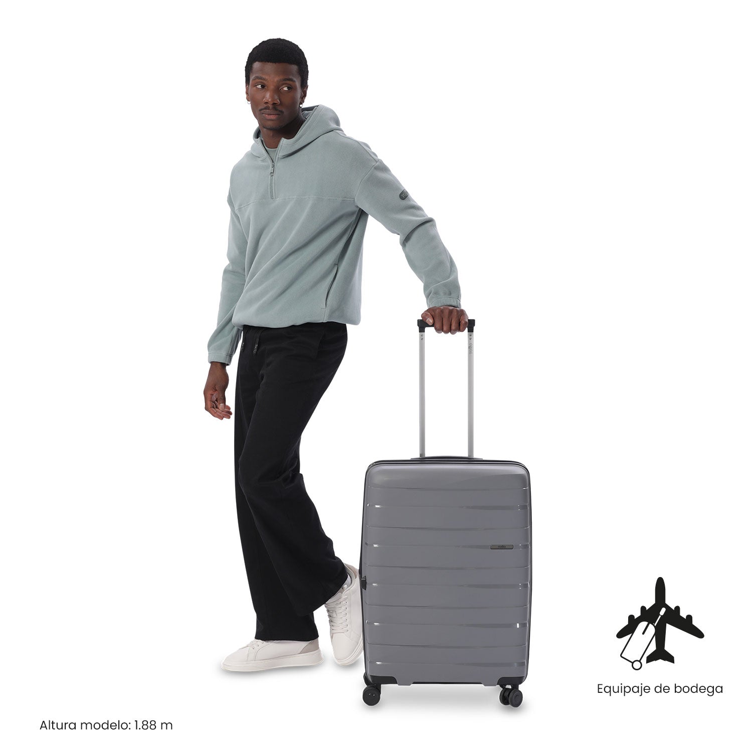 Maleta de Viaje Mediana 360 Glide Gris