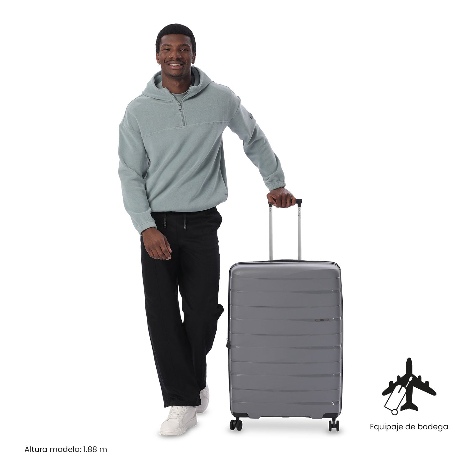 Maleta de Viaje Grande 23 Kilos 360 Glide Gris