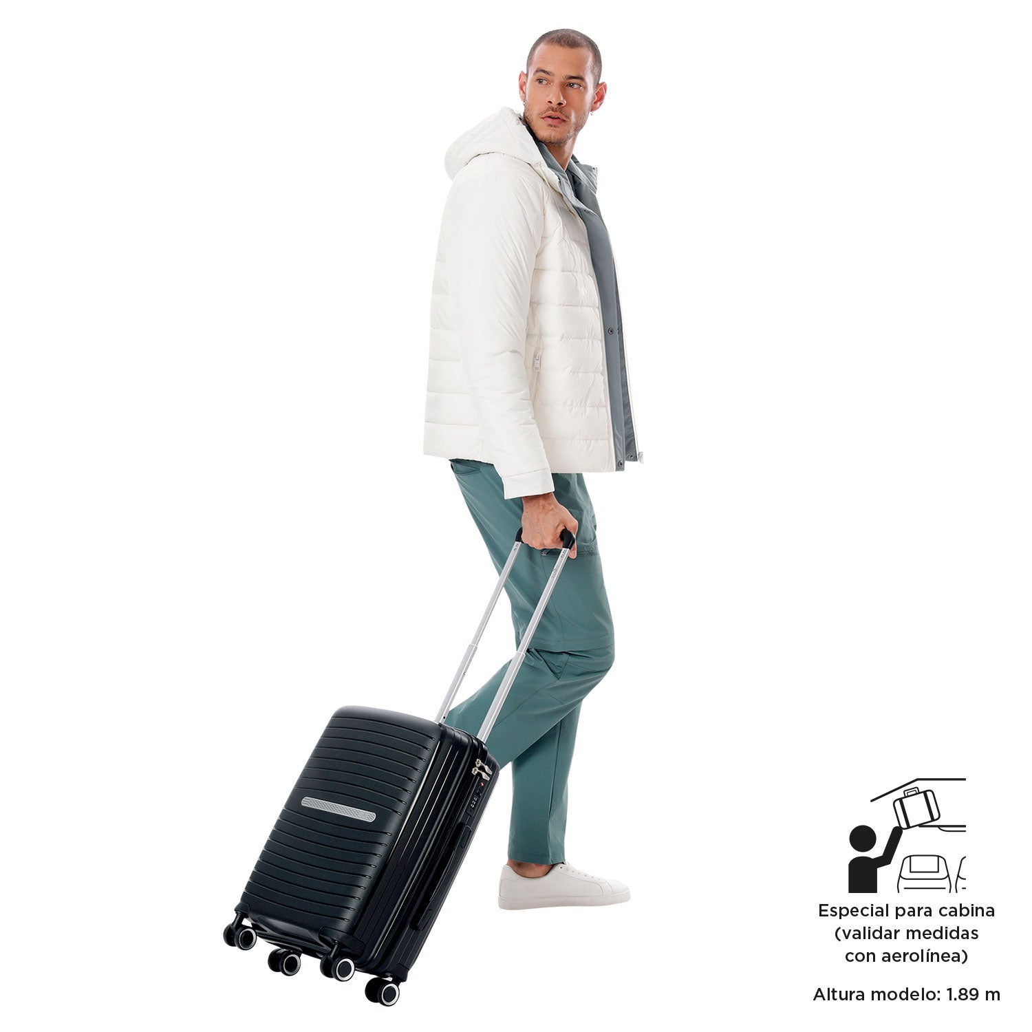 Maleta de Cabina 360 Wave de 10 kilos Negra