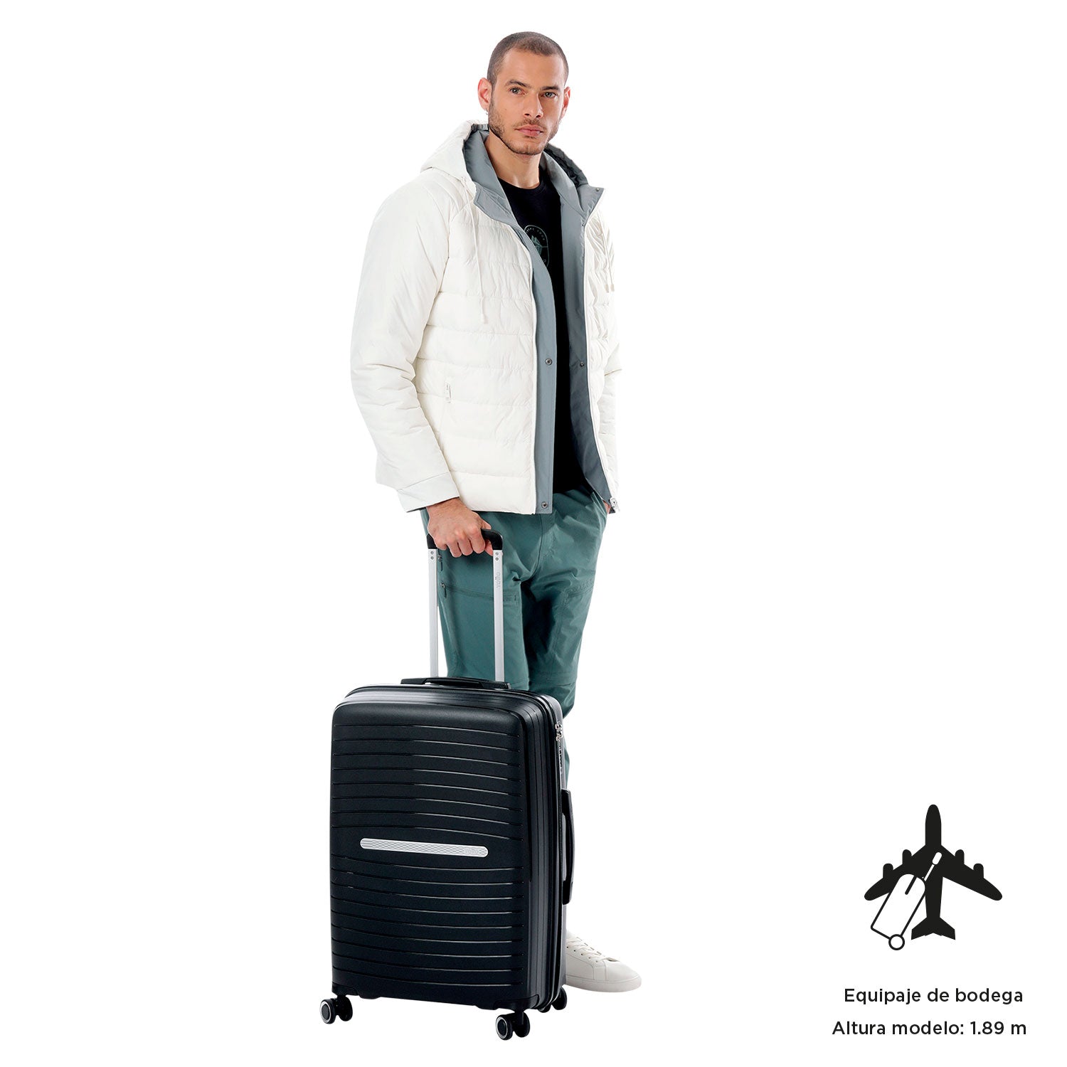 Maleta de 23 Kg 360 Wave Mediana Negro