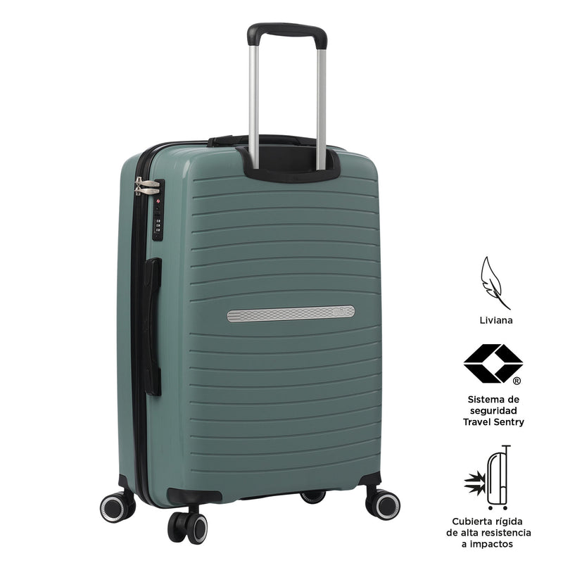 Maleta de 23 Kg 360 Wave Mediana Verde