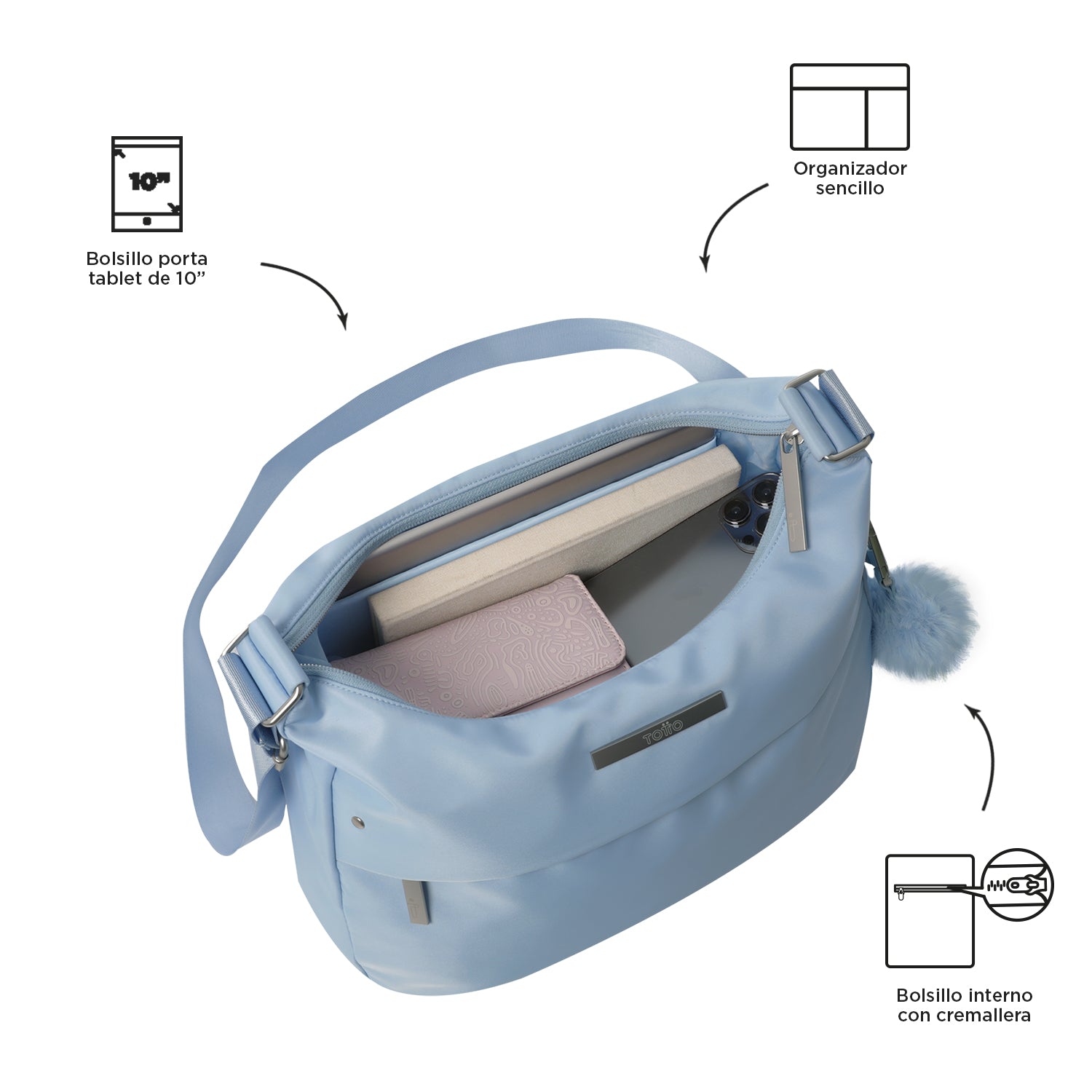 Bolso para Mujer Porta Tableta 10" Adelaide 1 2.0 Celeste