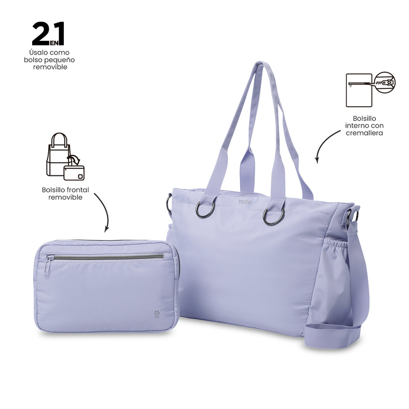 'Tote Bag para Mujer 2 en 1 Brasil Porta PC 15" Morado