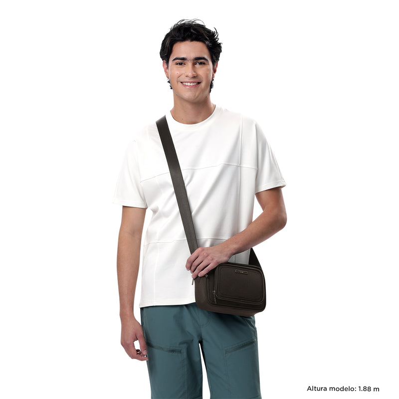 Bolso para Hombre Canvas Crossbody Café