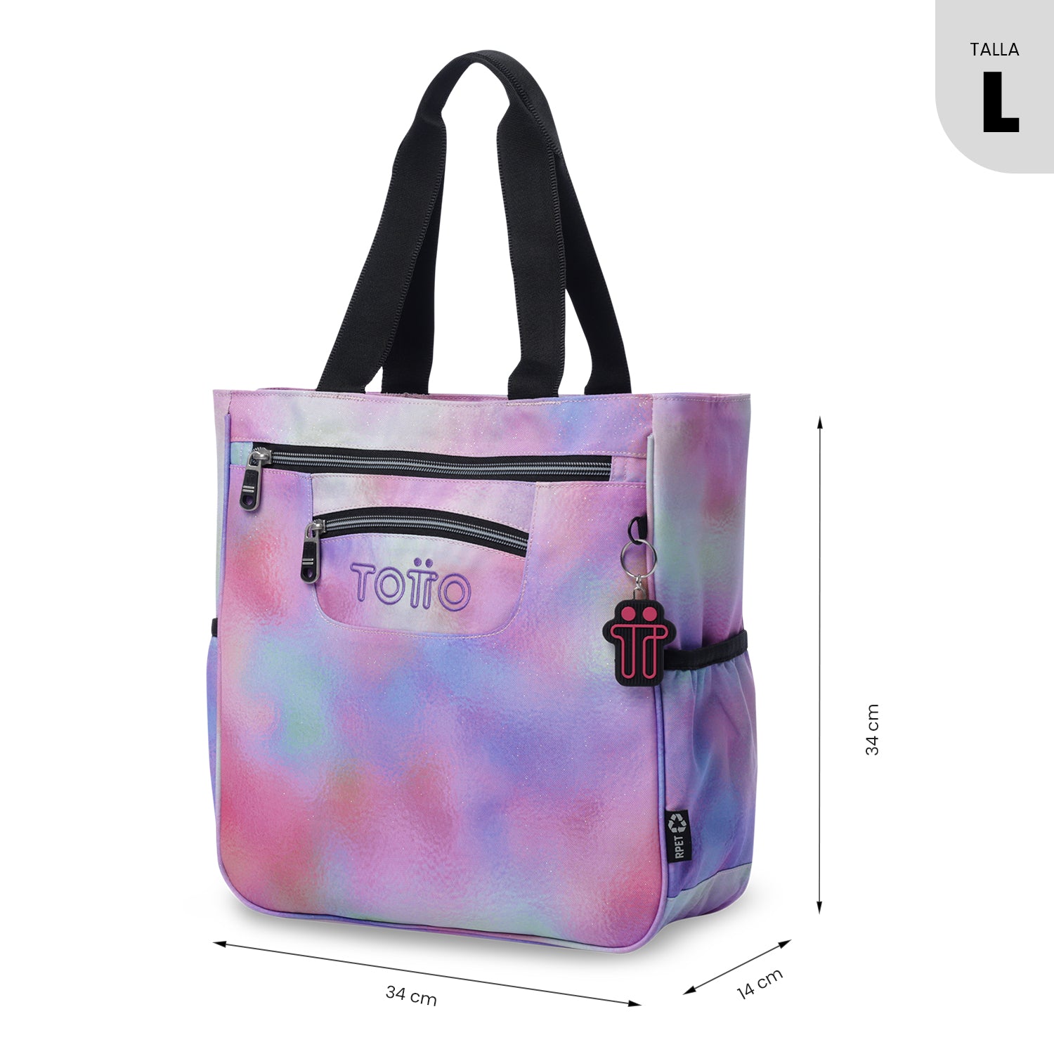 Shopping Bag Grande para Mujer Cutara Glitter Porta PC 14" Rosado