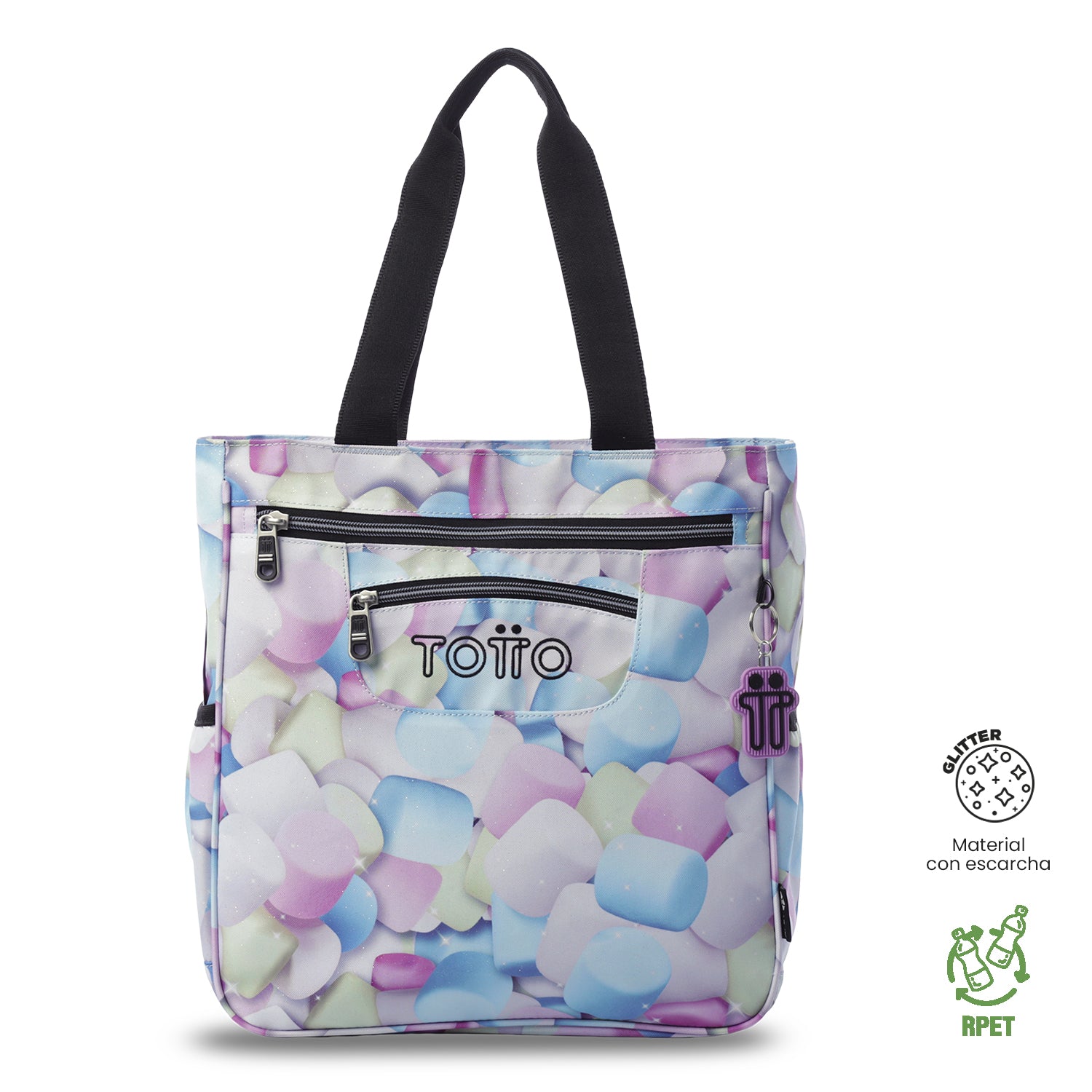 Shopping Bag Grande para Mujer Cutara Glitter Porta PC 14" Azul