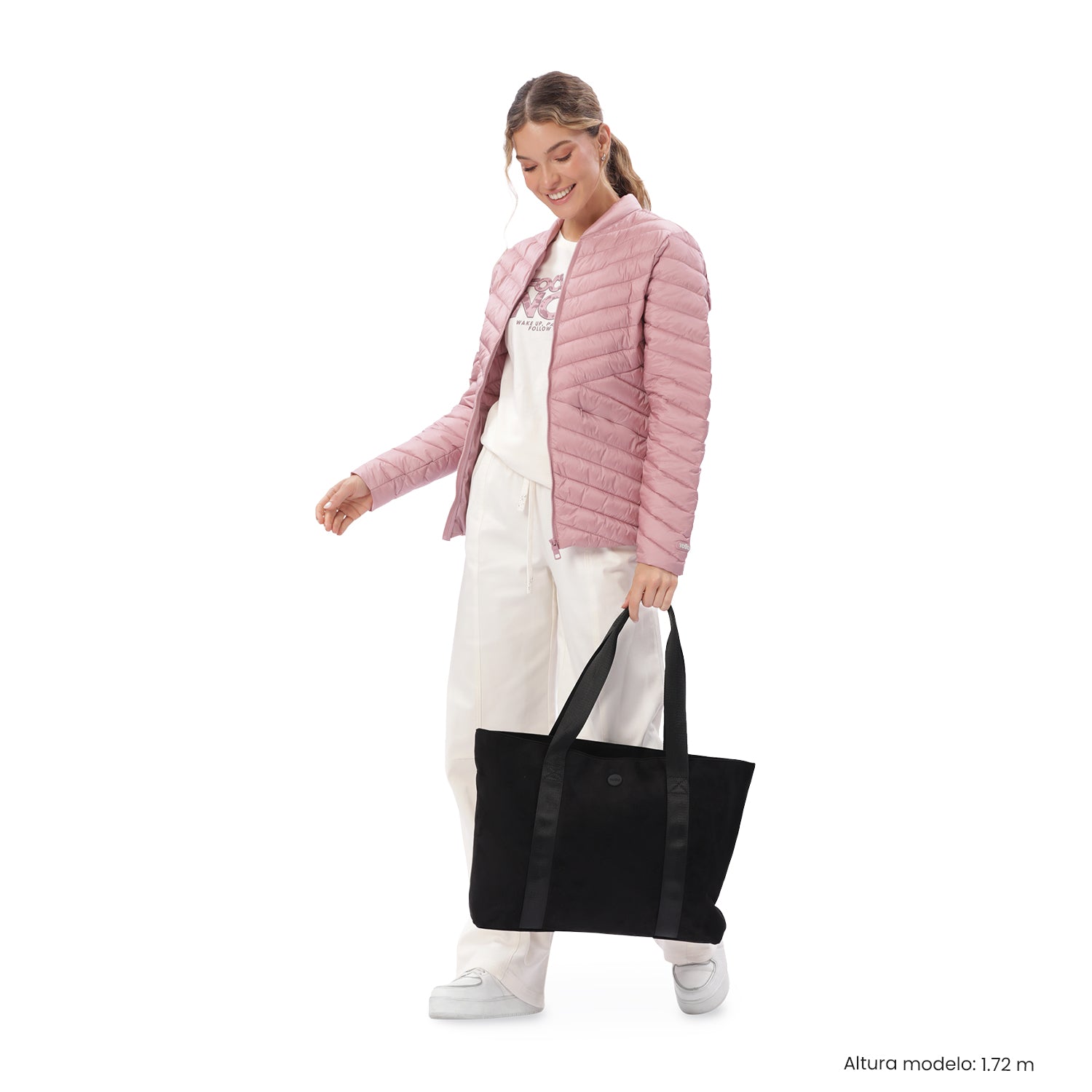 Tote Bag para Mujer Mixi Gam en Gamuza Grande Negro
