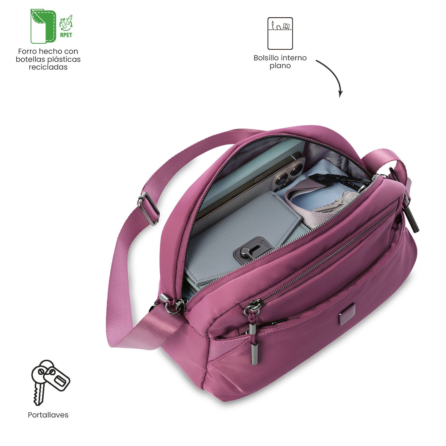 Bolso para Mujer Roxanne tipo Crossbody Pequeño Rosado – Totto Panamá