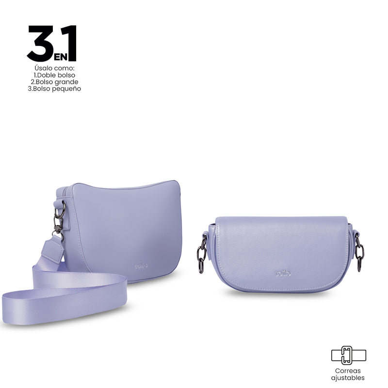 'Set X 2 Bolsos para Mujer Style tipo Crossbody Pequeño Morado