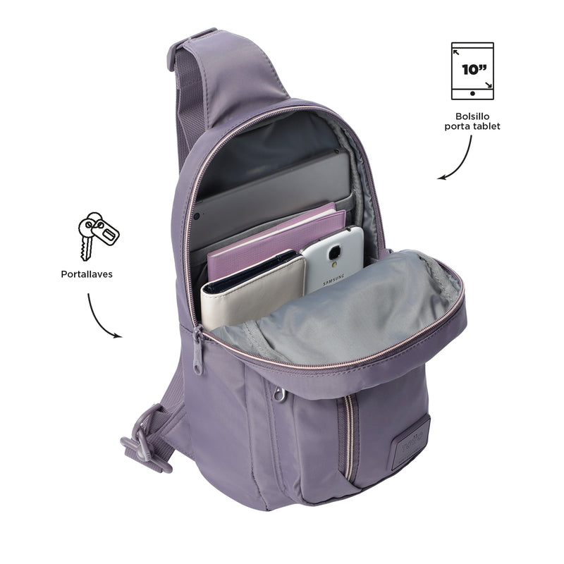 Bolso Mujer Porta Tableta 10" Crossover Tracer Morado