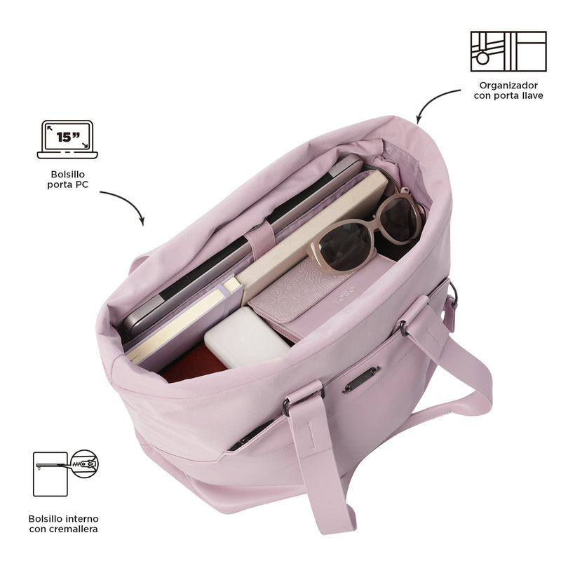 Bolso Para Mujer Duffel Toscana Porta PC 15" Rosado