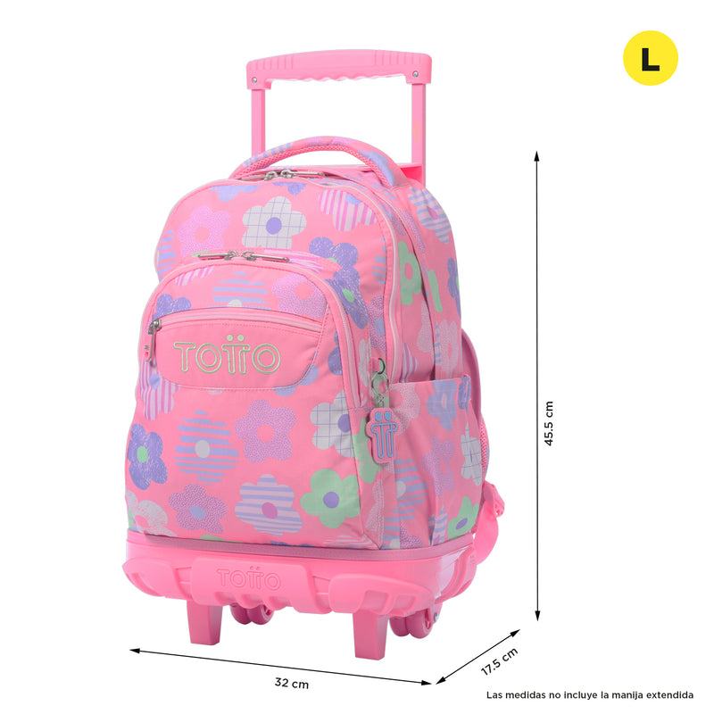 Morral Ruedas Niña Porta PC 15.4" Renglon Rosado