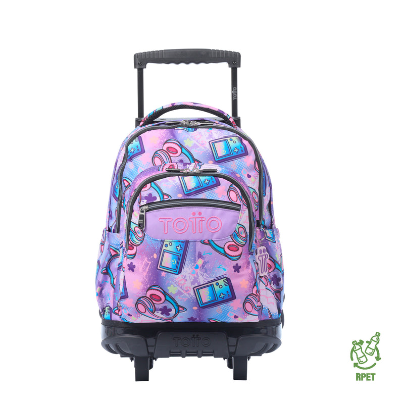 Morral Ruedas Niña Porta PC 15.4" Renglon Rosado