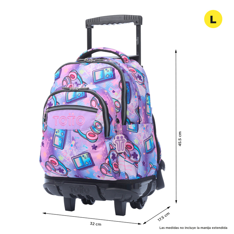 Morral Ruedas Niña Porta PC 15.4" Renglon Rosado