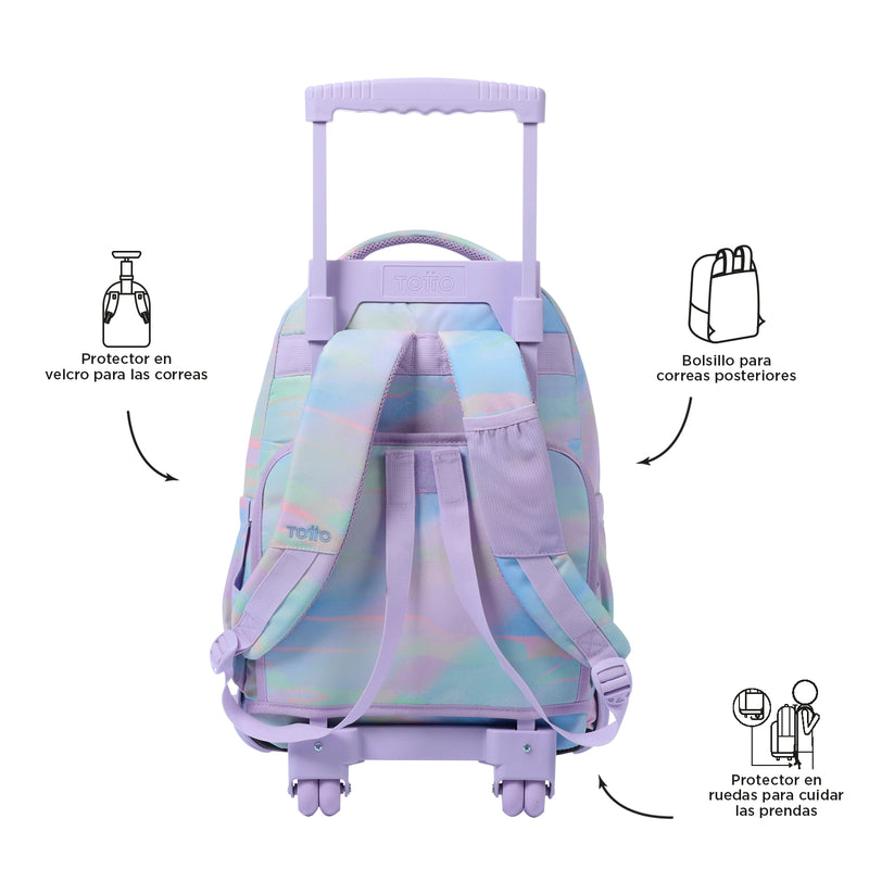 Morral Ruedas Niña Porta PC 15.4" Renglon Rosado