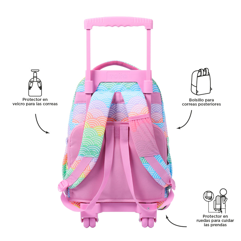 Morral Ruedas Niña Porta PC 15.4" Renglon Rosado