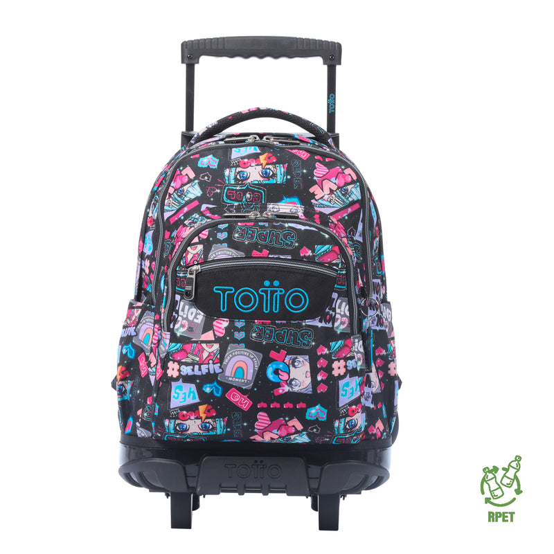 Morral Ruedas Niña Porta PC 15.4" Renglon Rosado