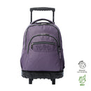 Morral Ruedas Niña Porta PC 15.4" Renglones Glitter Morado