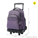 Morral Ruedas Niña Porta PC 15.4" Renglones Glitter Morado