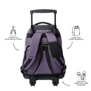 Morral Ruedas Niña Porta PC 15.4" Renglones Glitter Morado