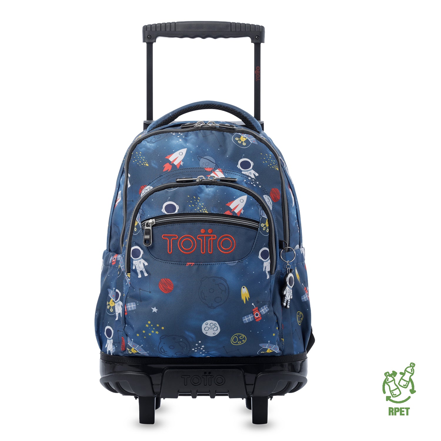 Maleta para Niño con ruedas Renglones Grande Azul